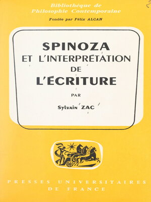 cover image of Spinoza et l'interprétation de l'Écriture